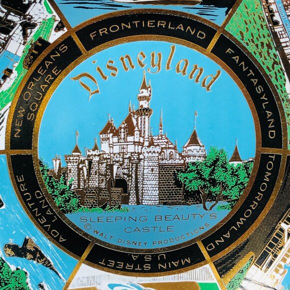 Vintage 60s DISNEYLAND Park Ruffled Glass Souvenir Dish- MCM Collectible - Picture 4 of 7